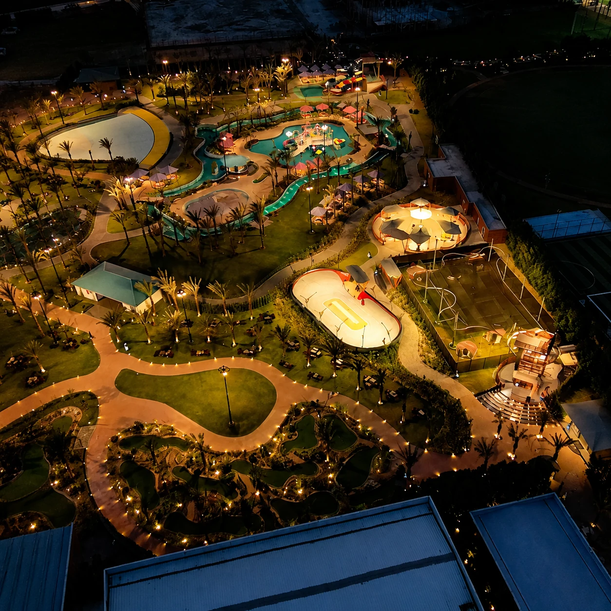 Aqua Resort at night